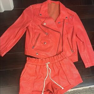 Rebecca Minkoff leather jacket and shorts size small